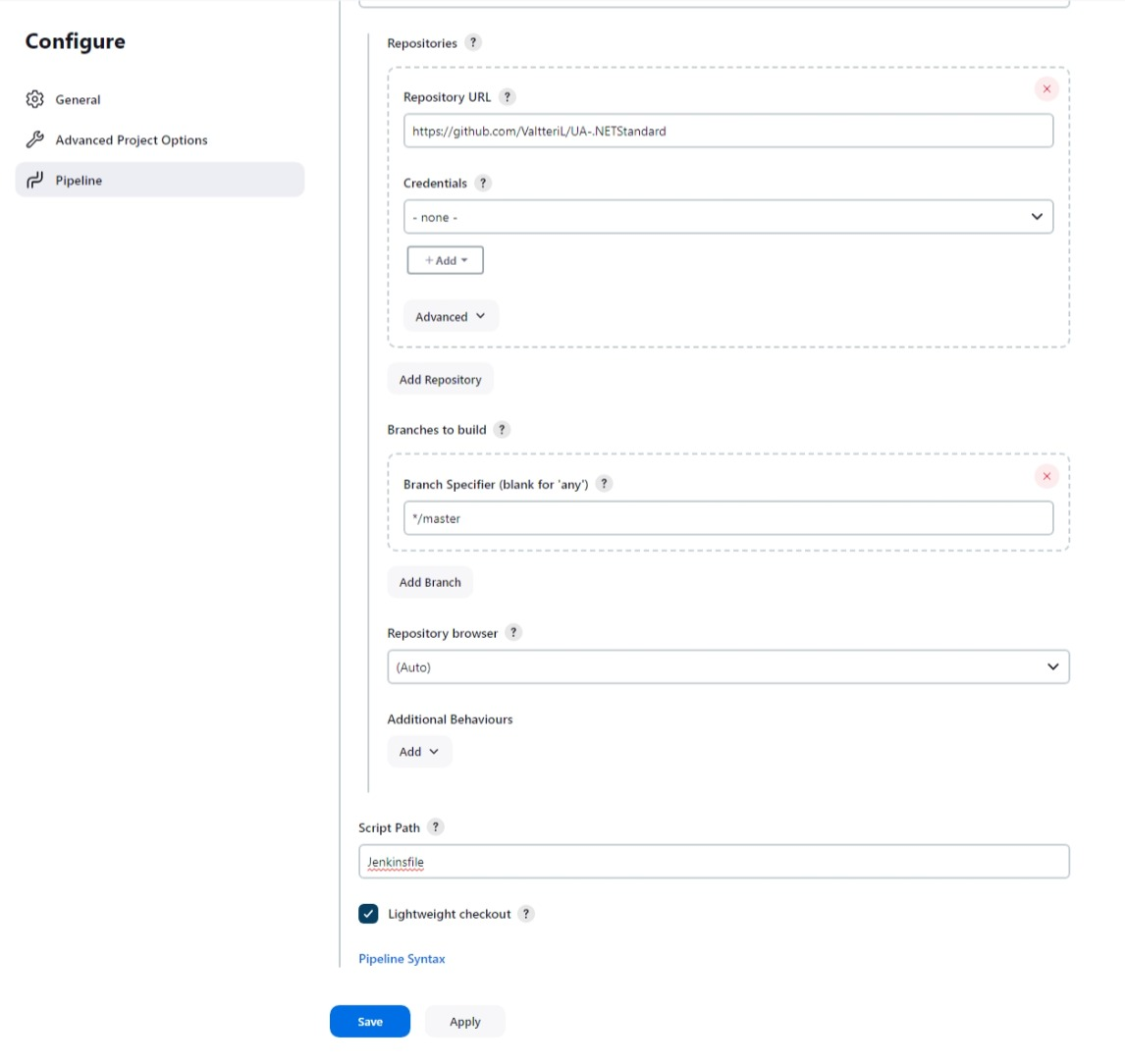 pipeline configuration screenshot